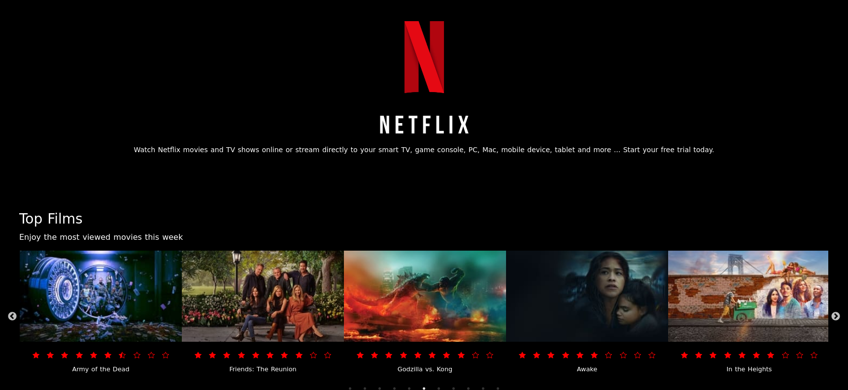 netflix-like-website-screenshot